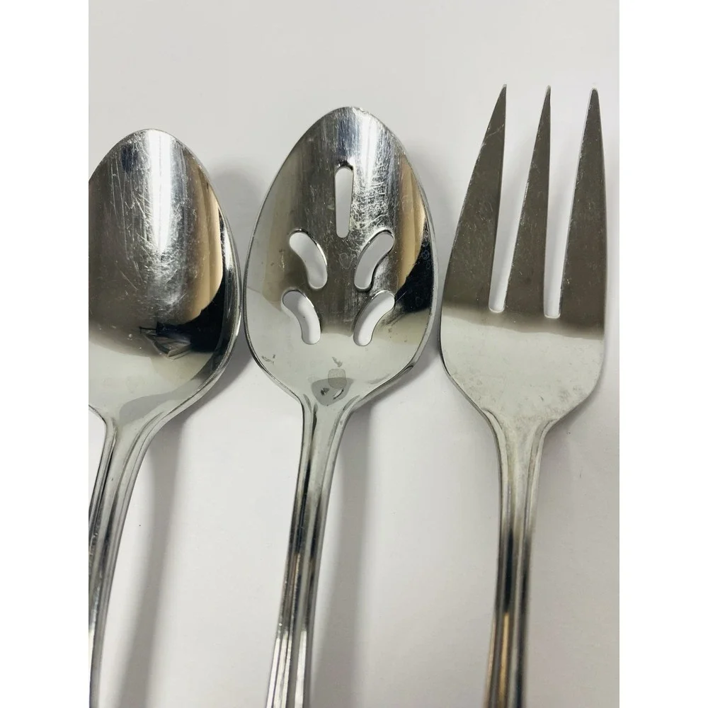 Belle Grove Reed & Barton Select Serving Set Stainless Flatware Spoons Meat Fork